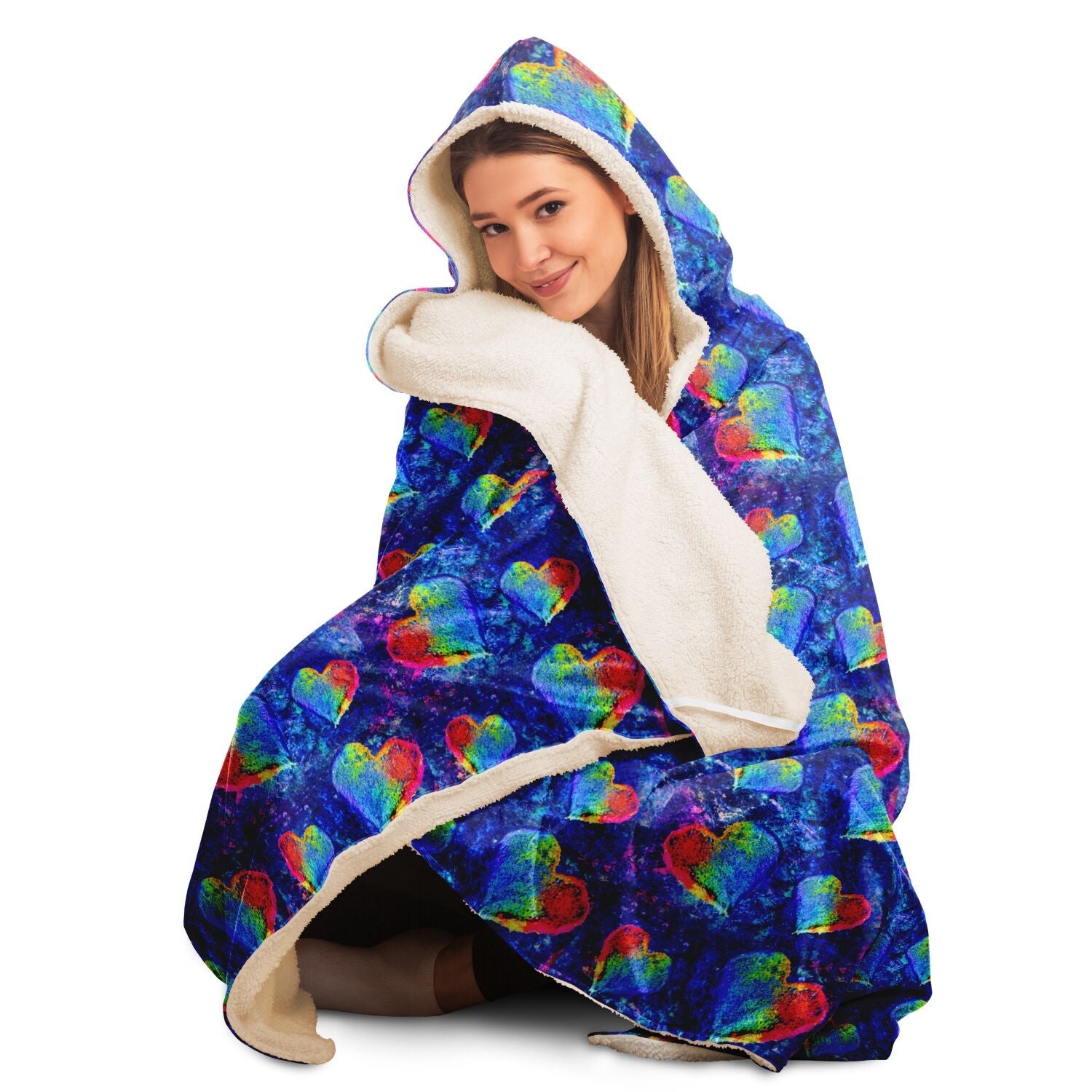 Sherpa snuggle hooded cheap throw