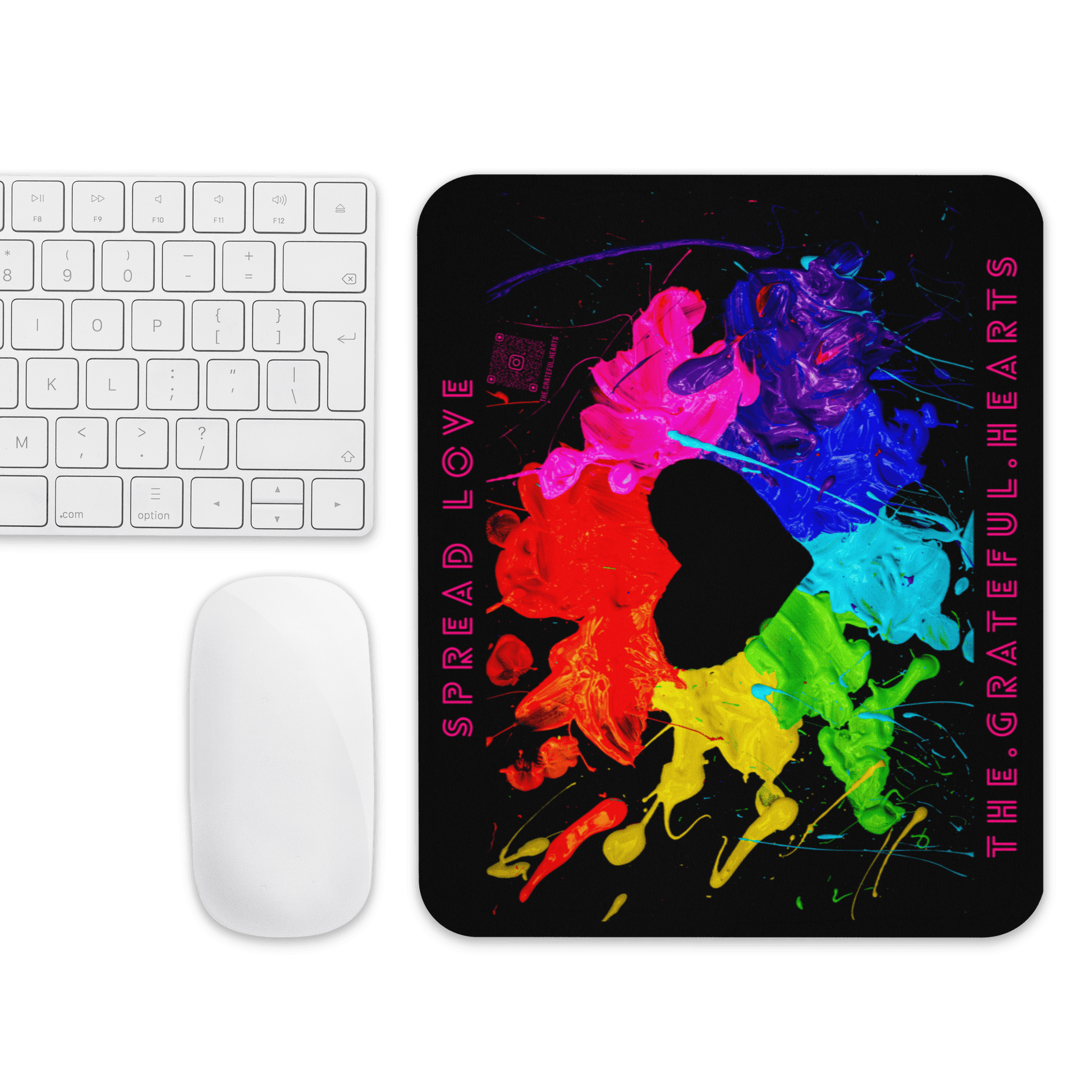 Heart Splash Mouse pad (Black) - The Grateful Hearts