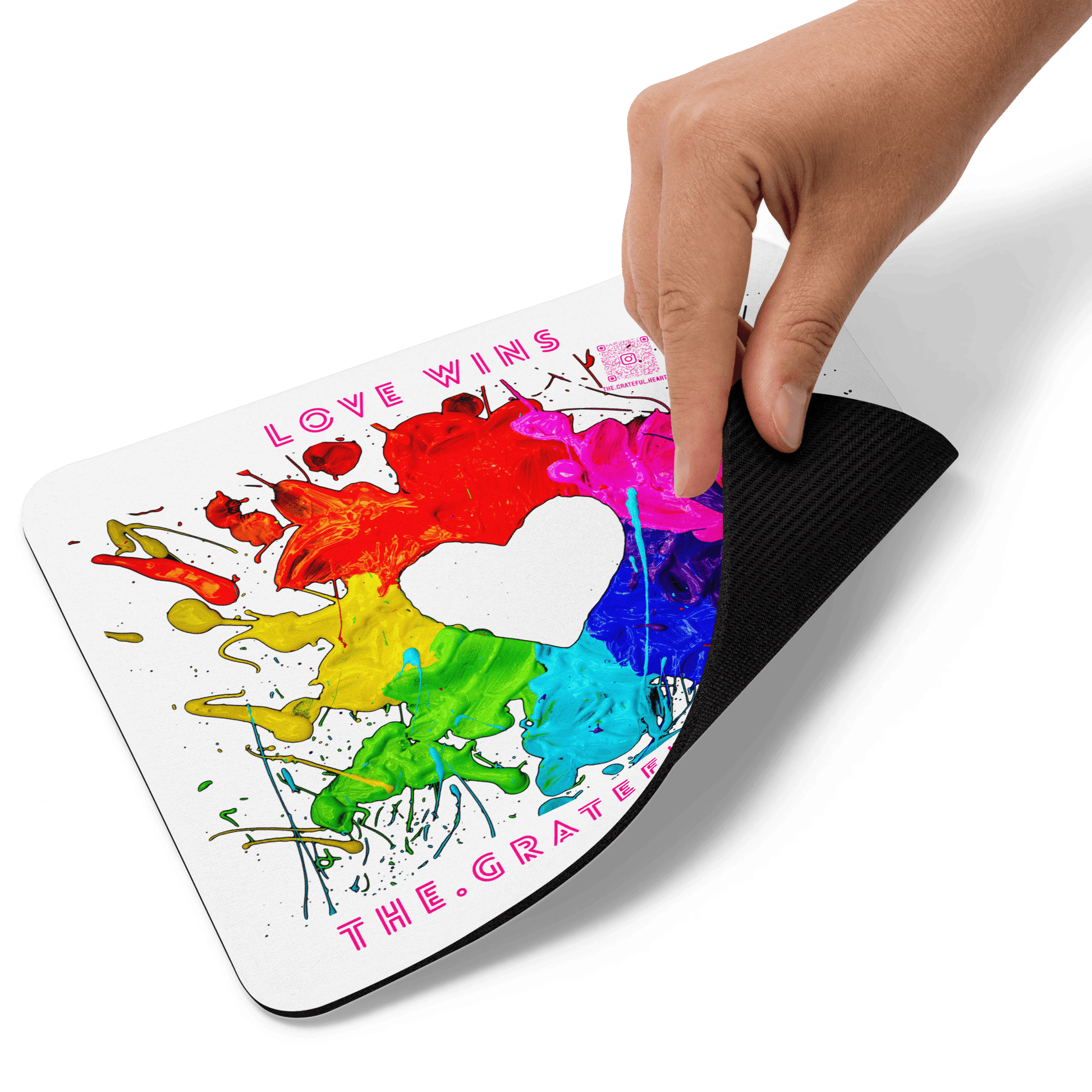 Heart Splash Mouse pad (White) - The Grateful Hearts