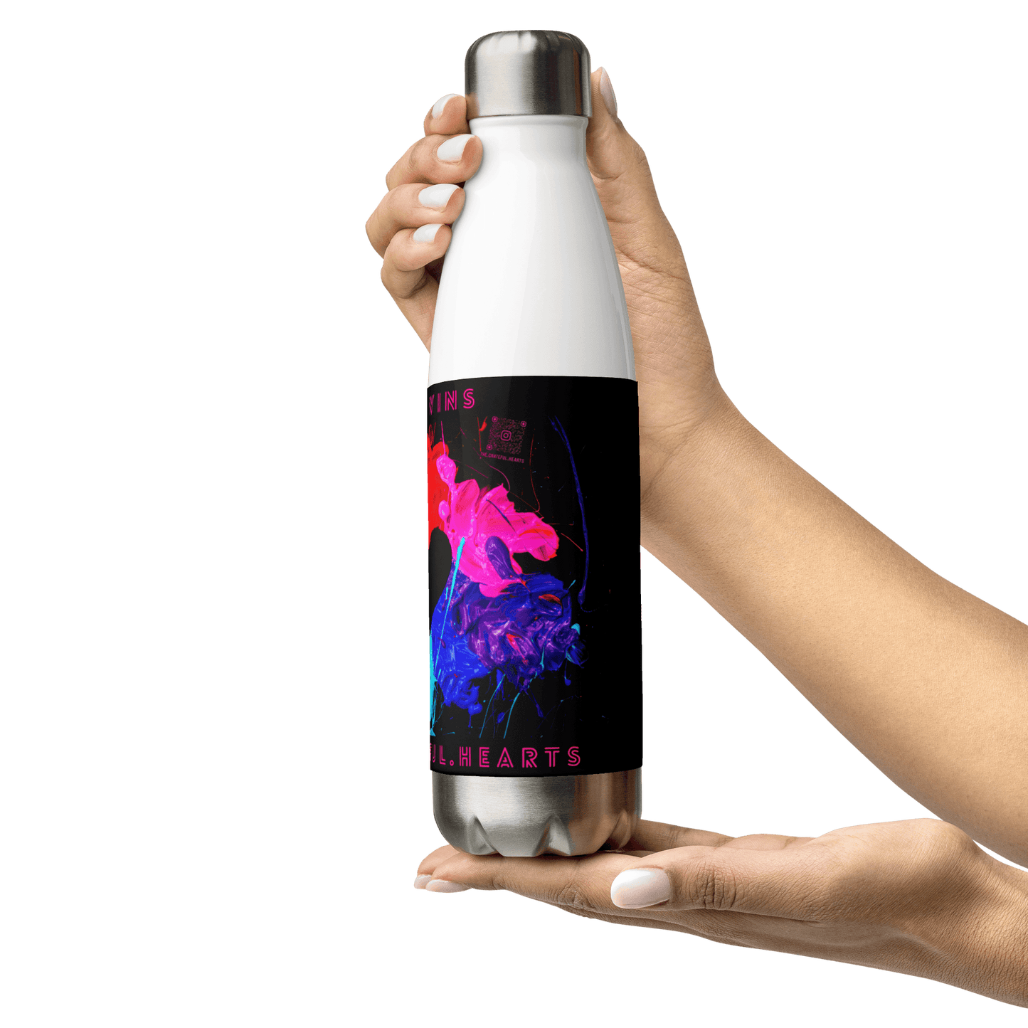 Heart Splash Stainless Steel Water Bottle - The Grateful Hearts