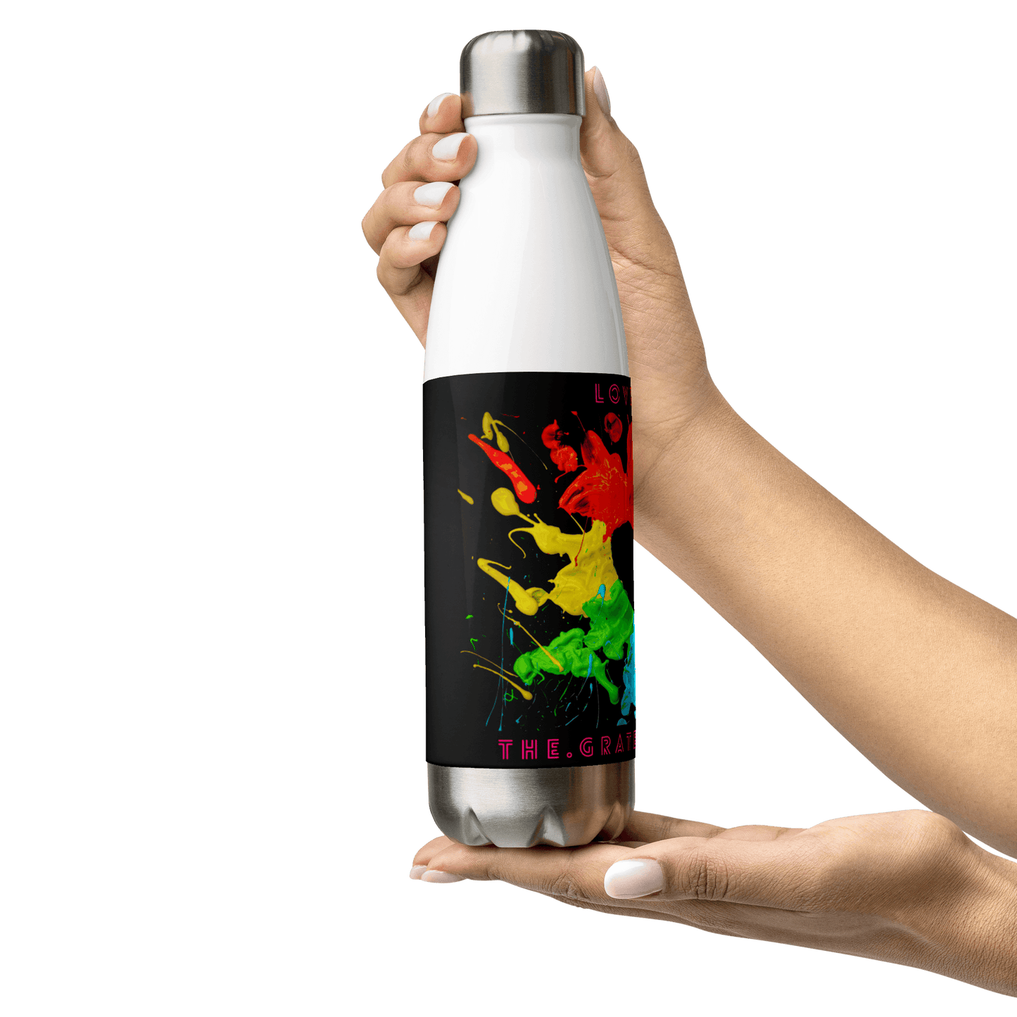 Heart Splash Stainless Steel Water Bottle - The Grateful Hearts