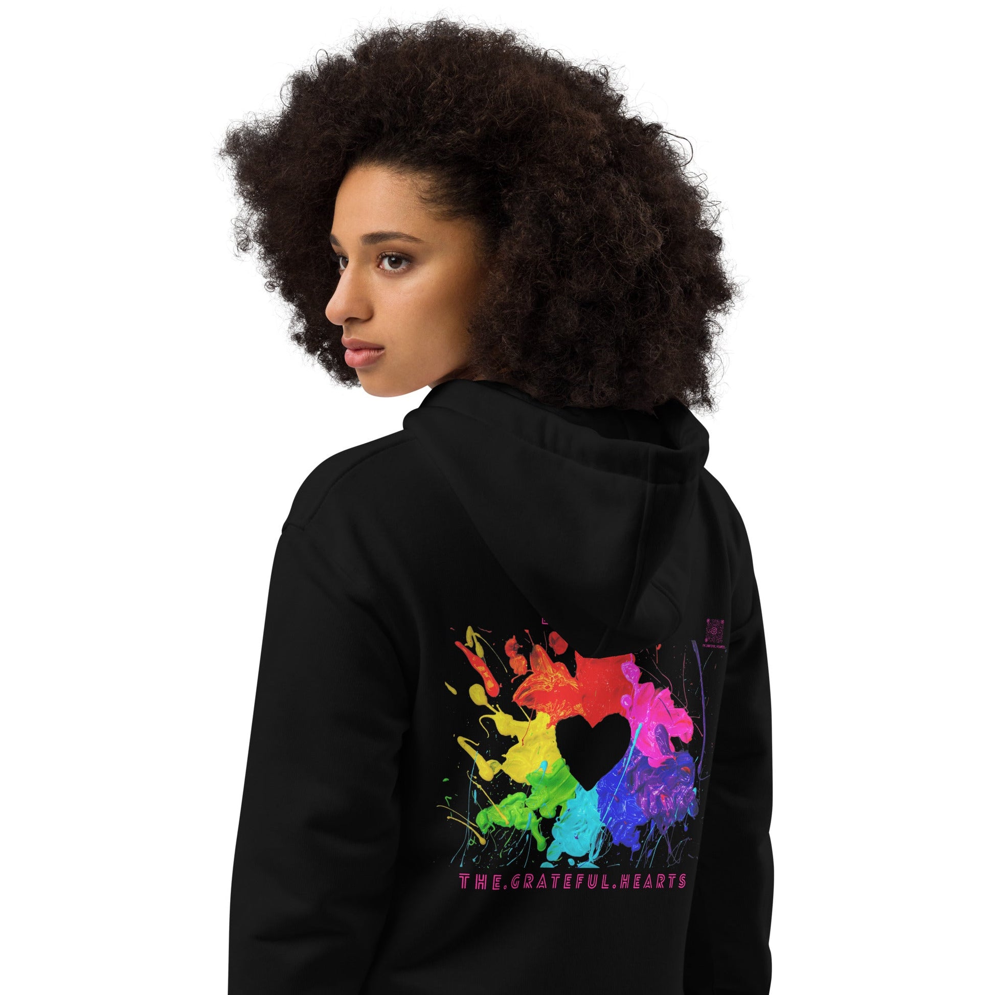 Love Wins - Heart Splash Premium Eco Hoodie (Available in Black & White) - The Grateful Hearts