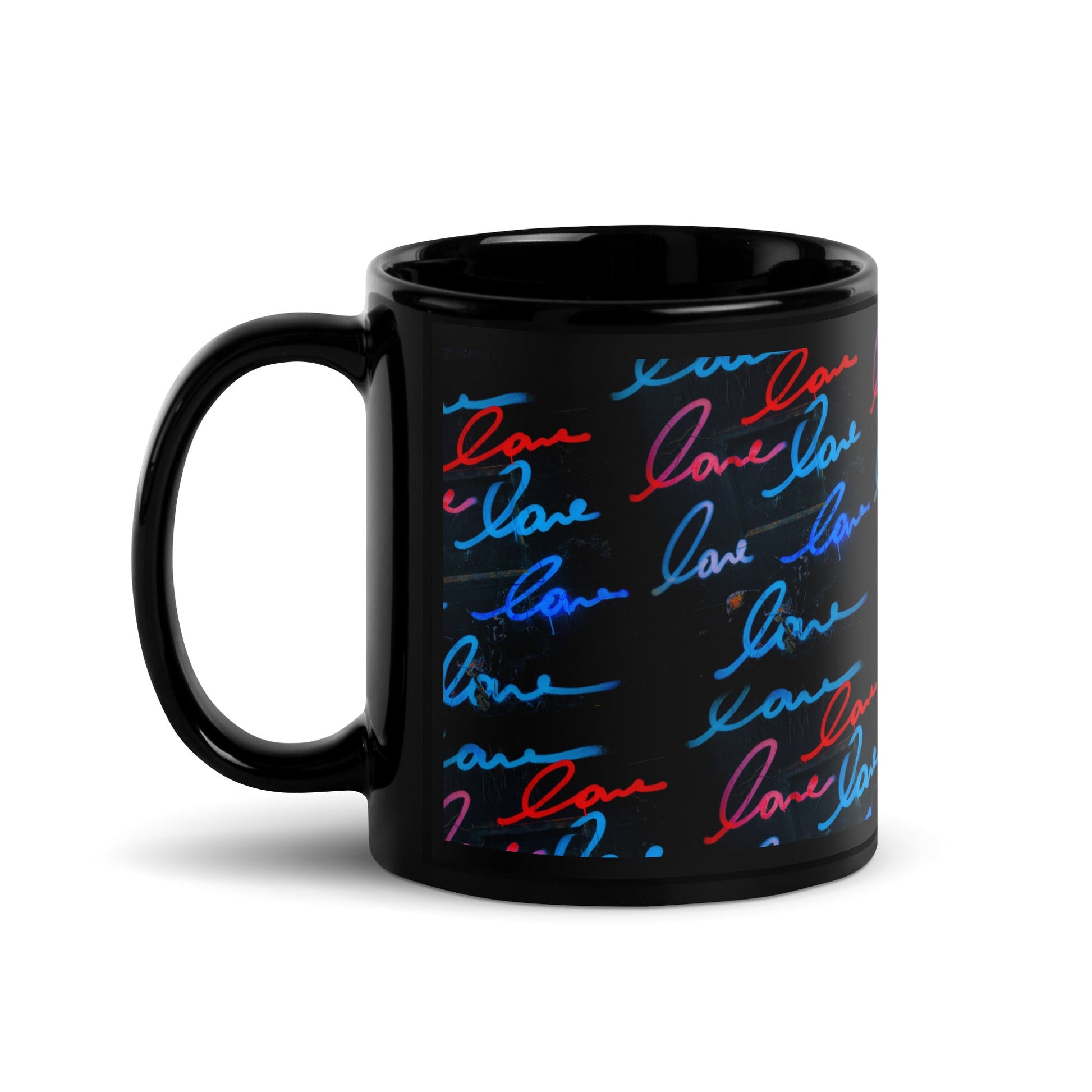 Love X Infinity ❤️ Black Glossy Mug (Available in 11oz & 15oz sizes) - The Grateful Hearts