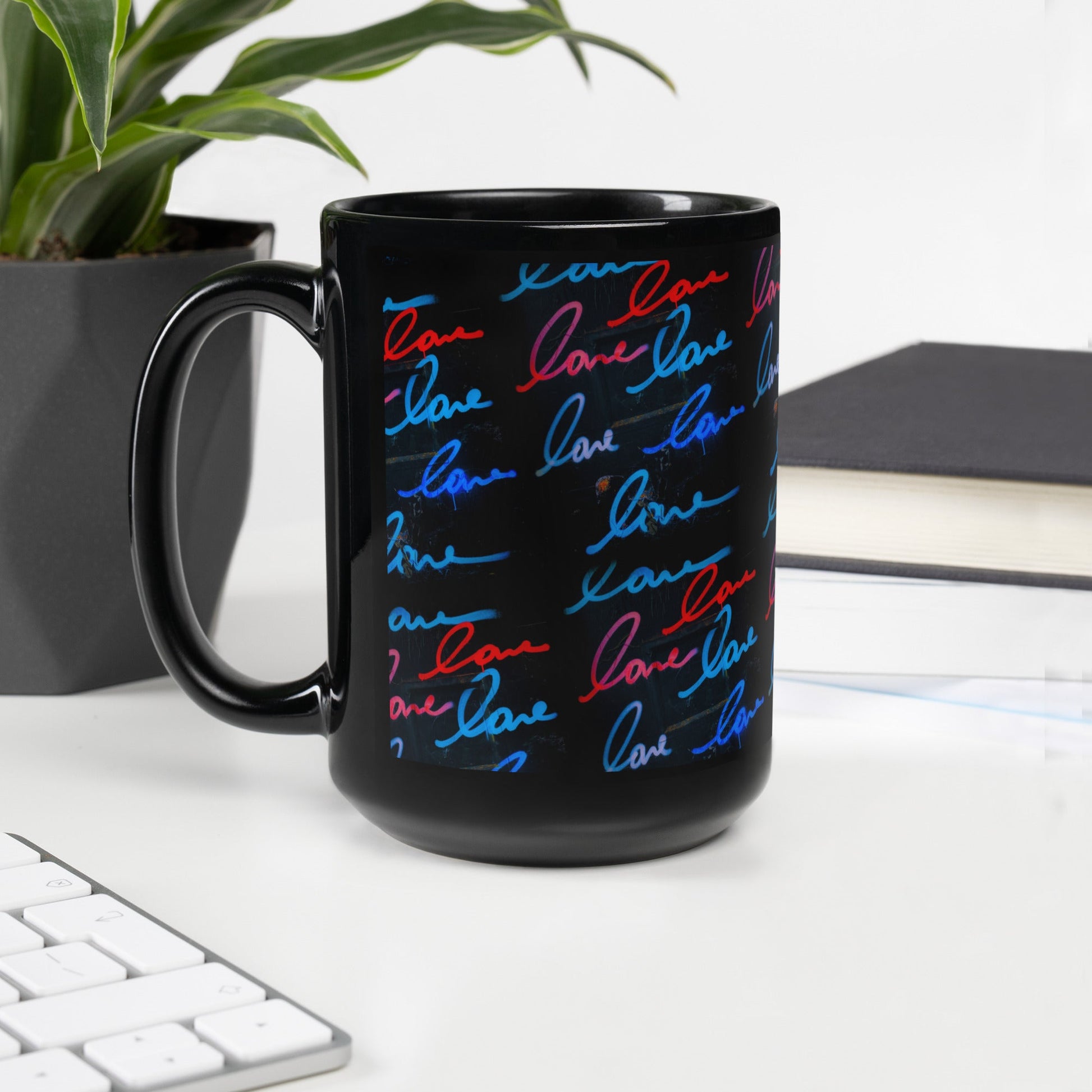 Love X Infinity ❤️ Black Glossy Mug (Available in 11oz & 15oz sizes) - The Grateful Hearts