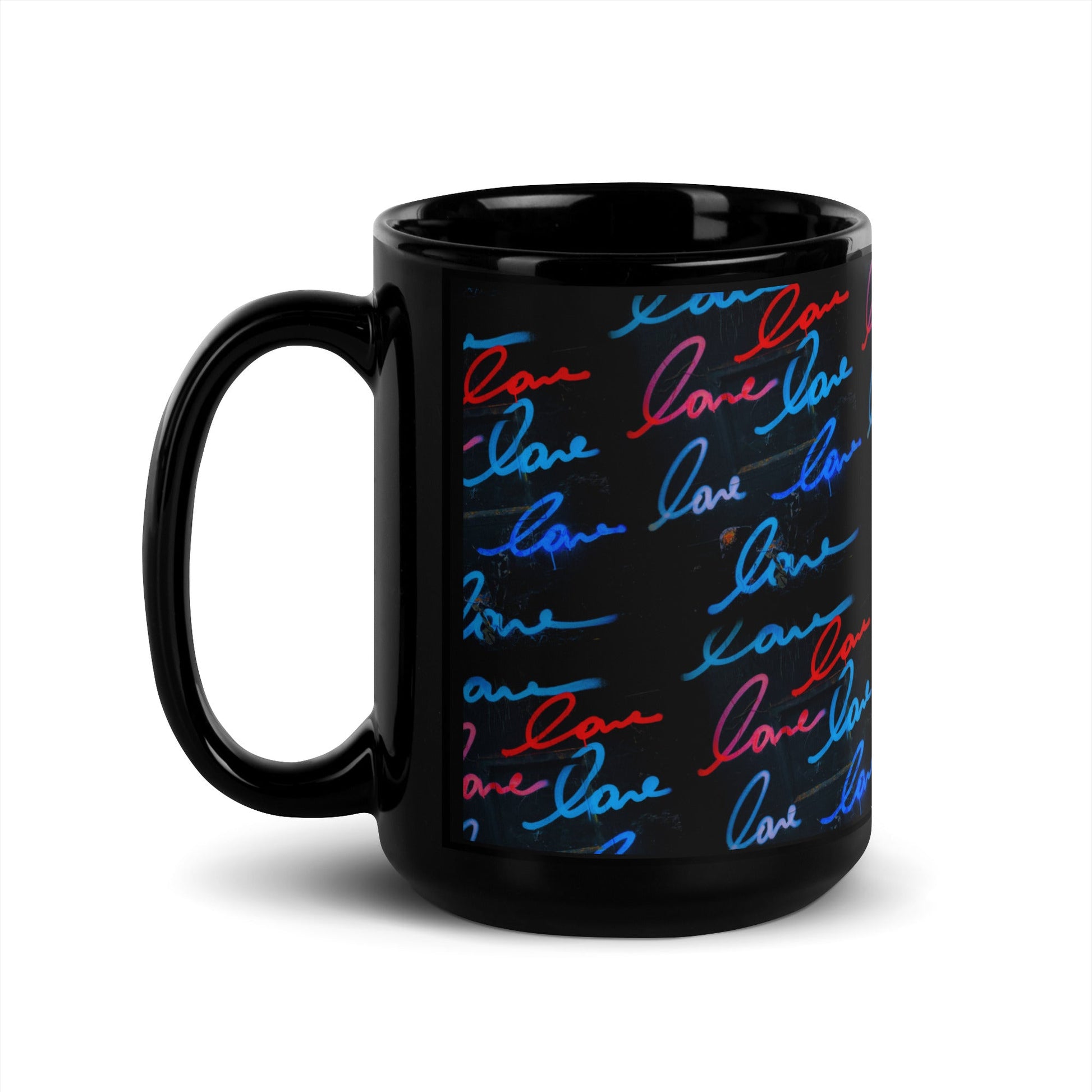 Love X Infinity ❤️ Black Glossy Mug (Available in 11oz & 15oz sizes) - The Grateful Hearts