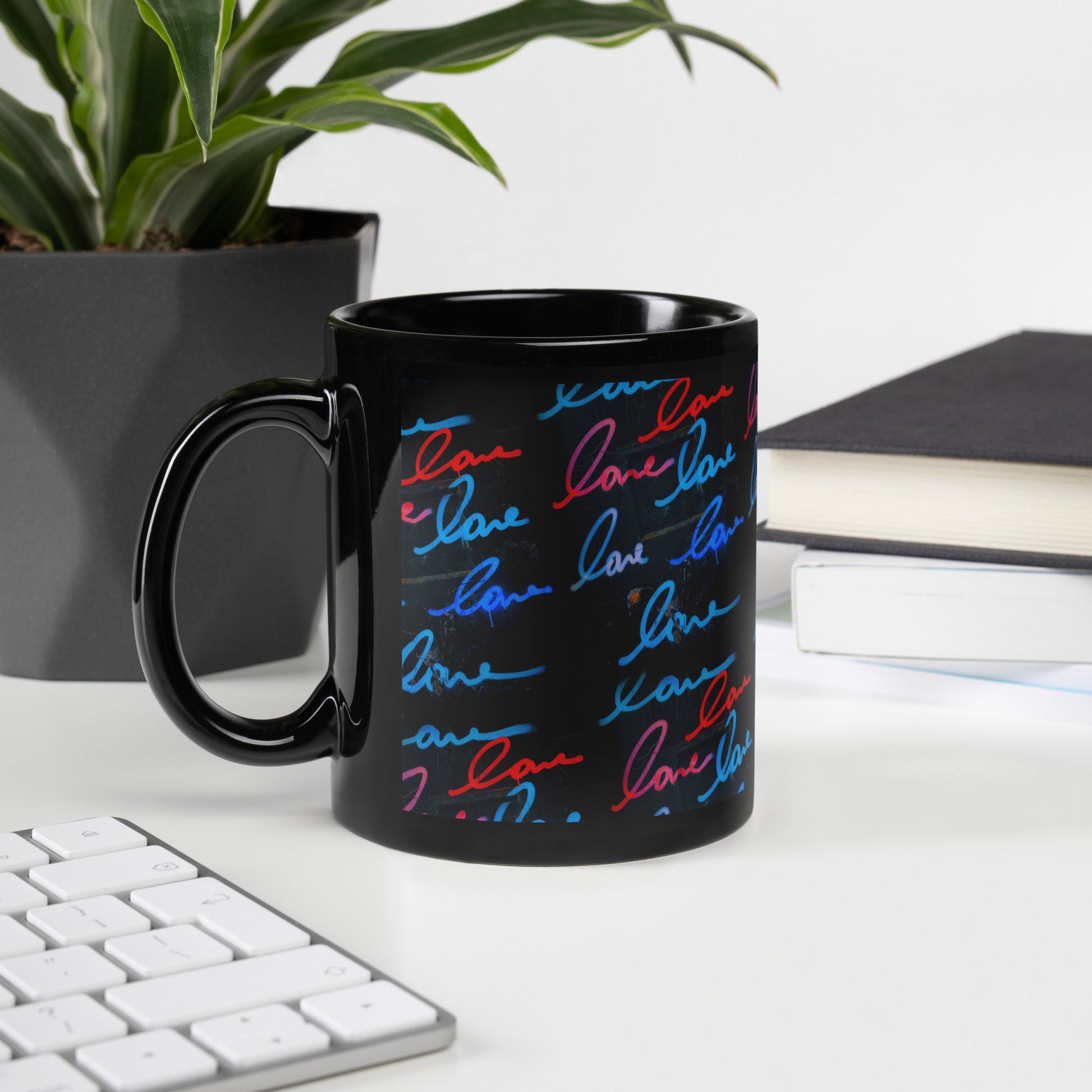 Love X Infinity ❤️ Black Glossy Mug (Available in 11oz & 15oz sizes) - The Grateful Hearts