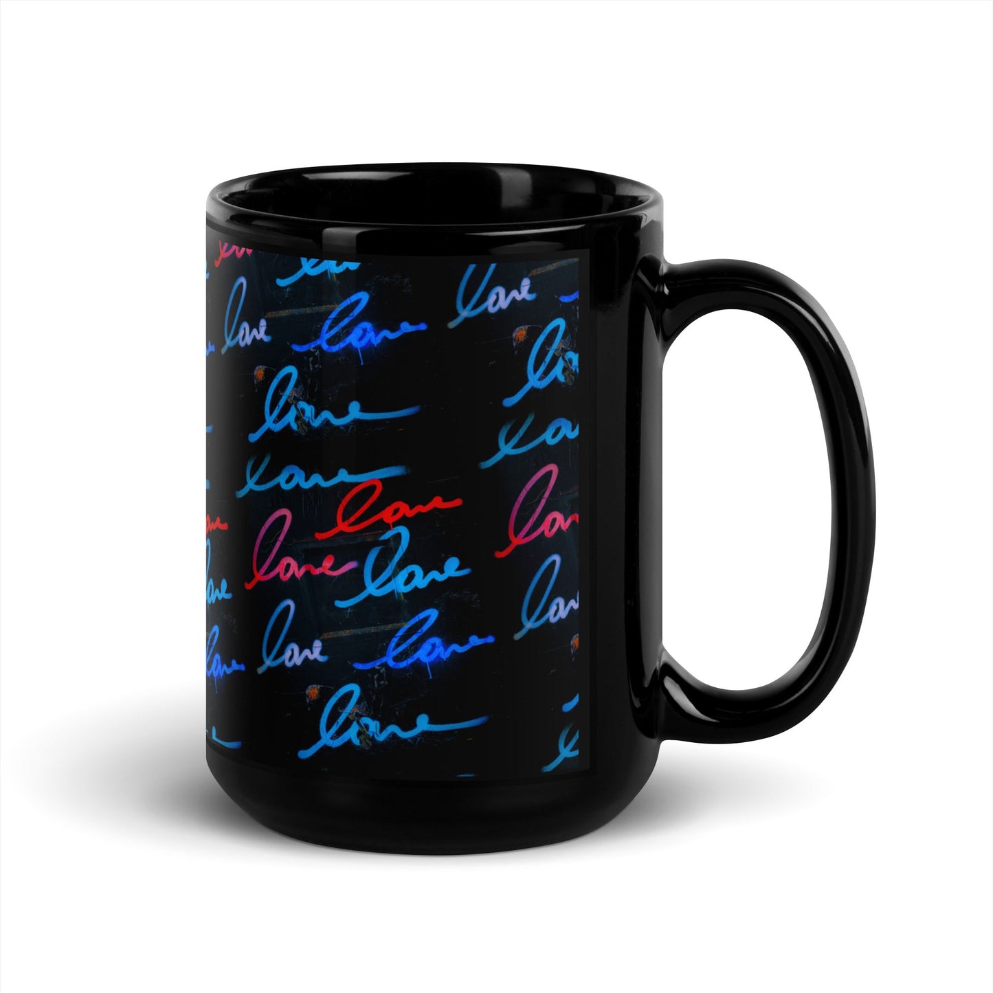 Love X Infinity ❤️ Black Glossy Mug (Available in 11oz & 15oz sizes) - The Grateful Hearts