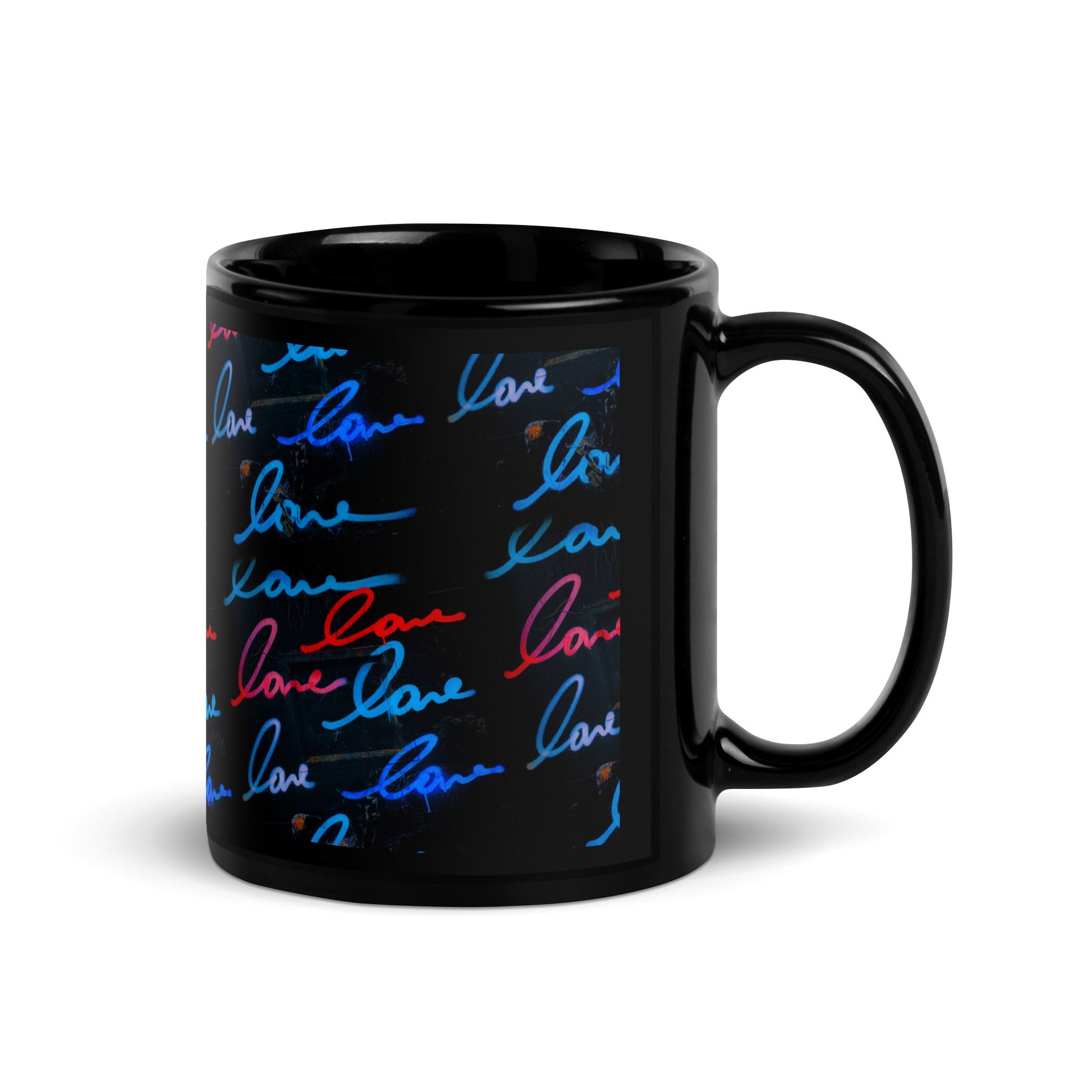 Love X Infinity ❤️ Black Glossy Mug (Available in 11oz & 15oz sizes) - The Grateful Hearts