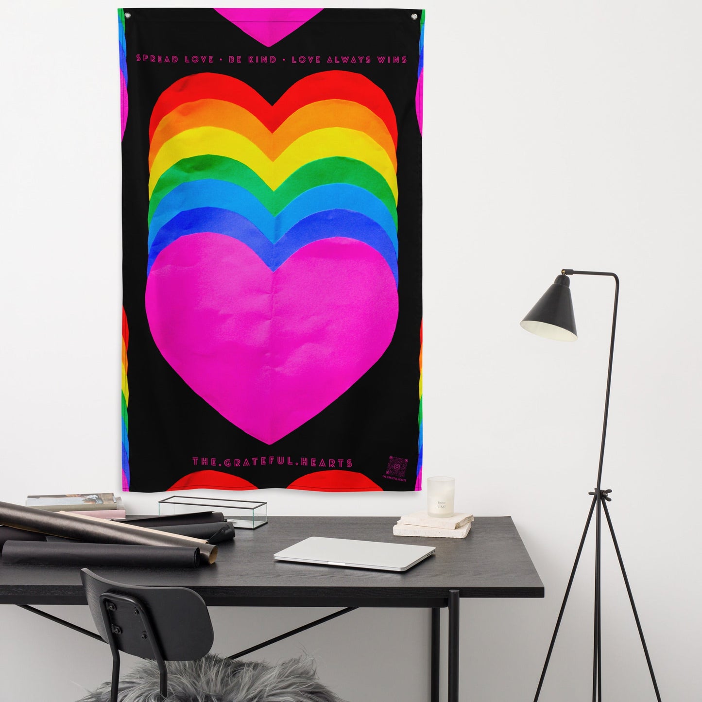 Rainbow Hearts Flag - The Grateful Hearts