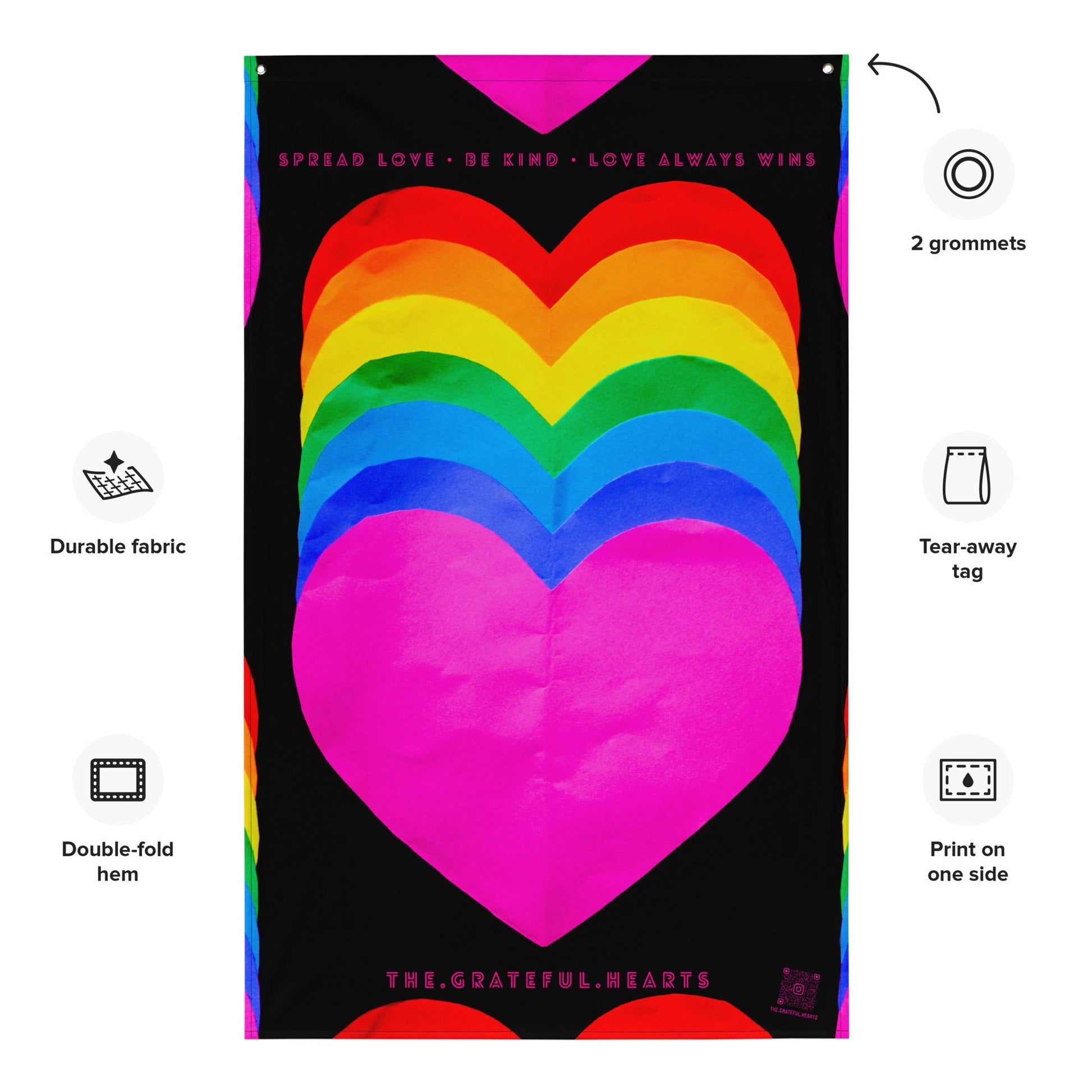 Rainbow Hearts Flag - The Grateful Hearts