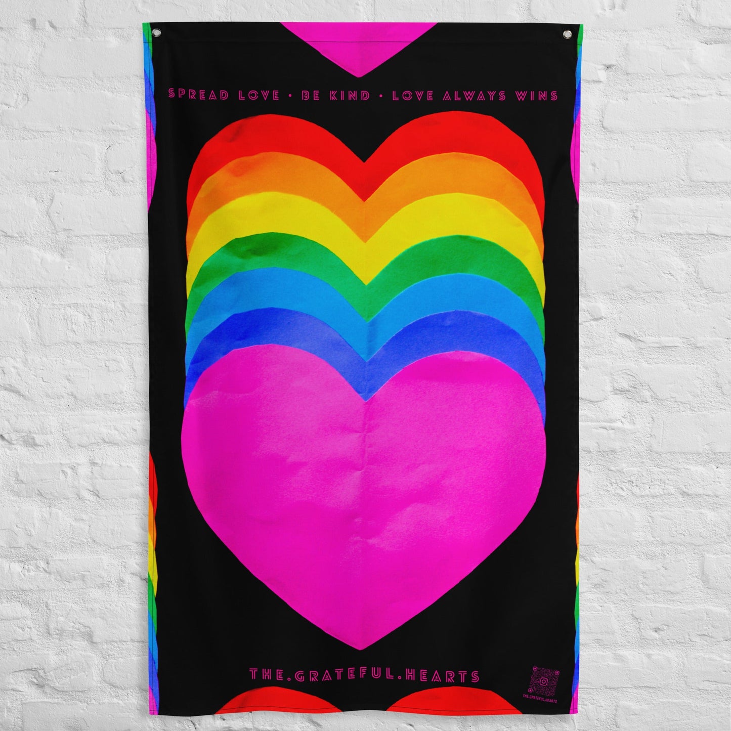 Rainbow Hearts Flag - The Grateful Hearts