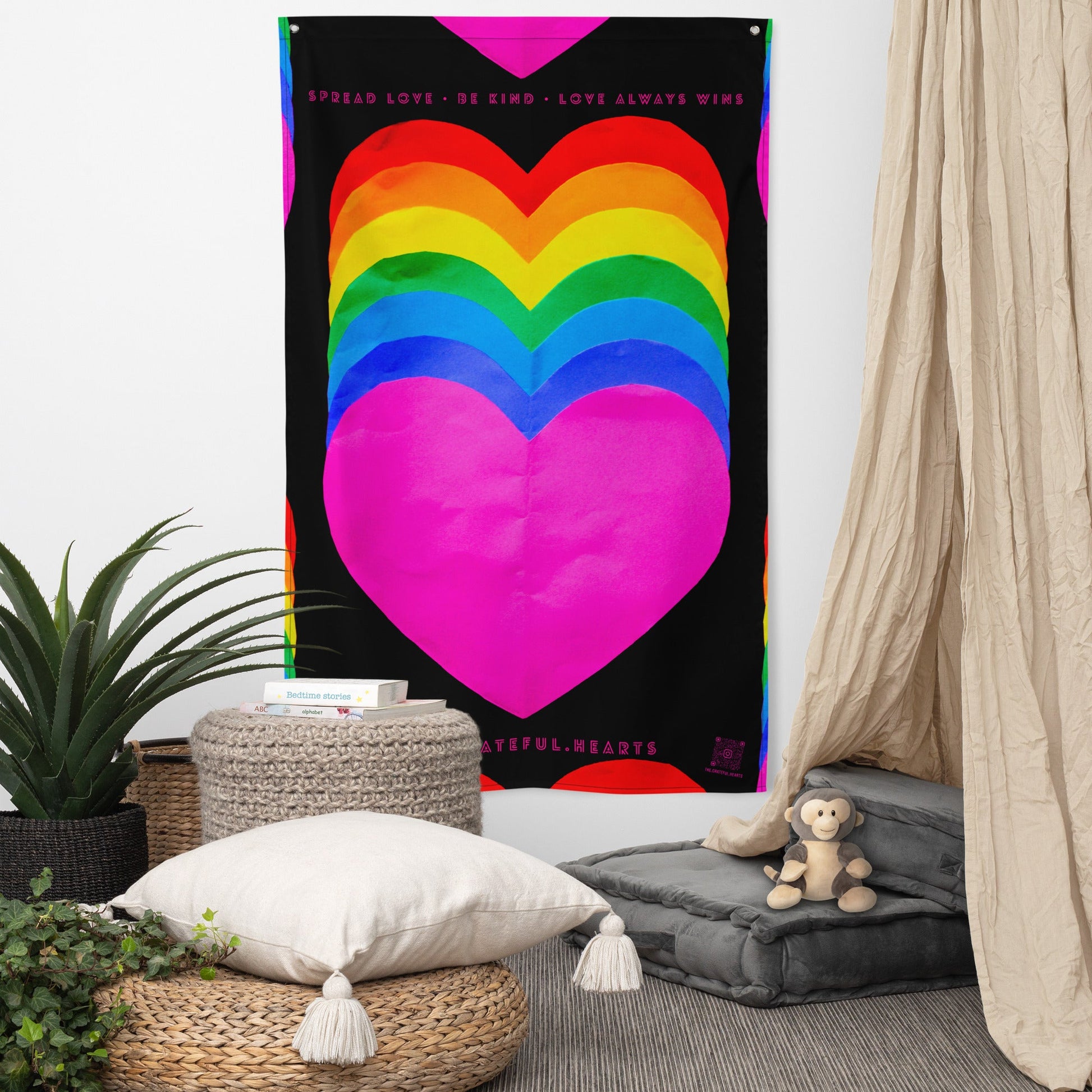 Rainbow Hearts Flag - The Grateful Hearts