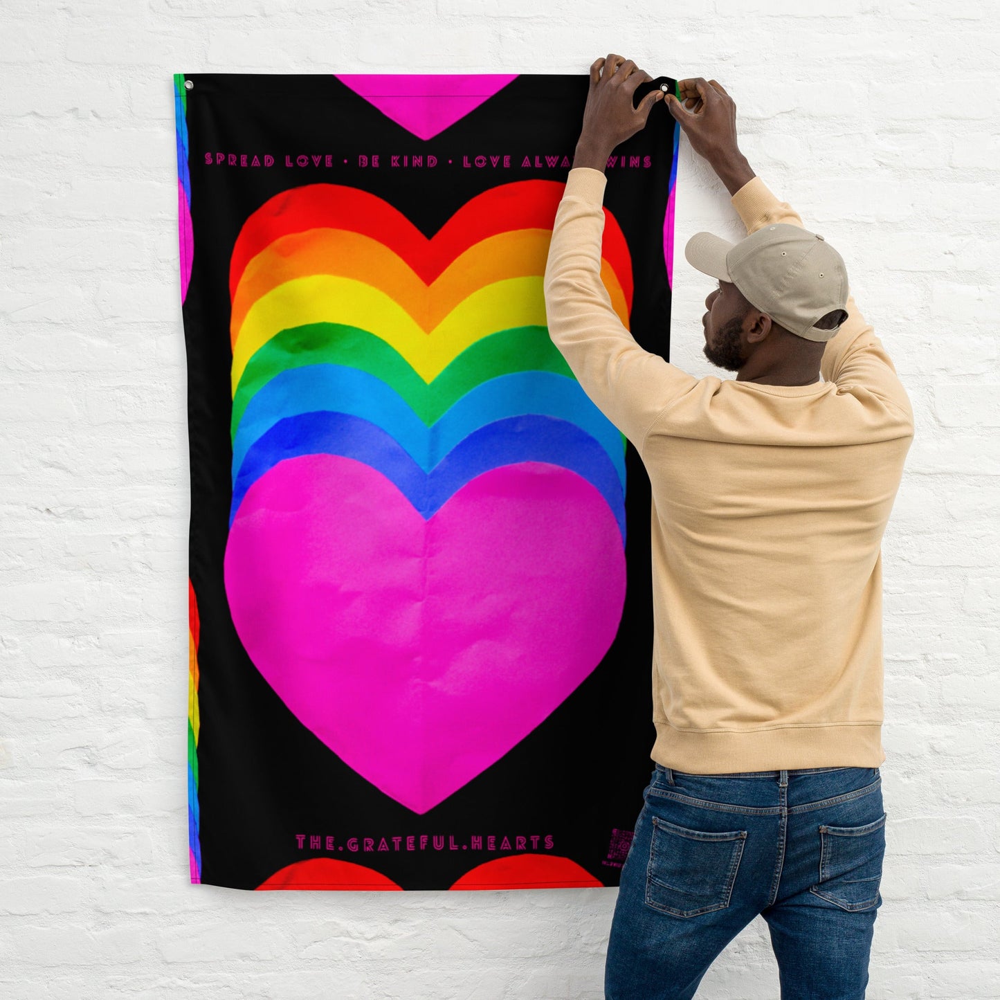 Rainbow Hearts Flag - The Grateful Hearts