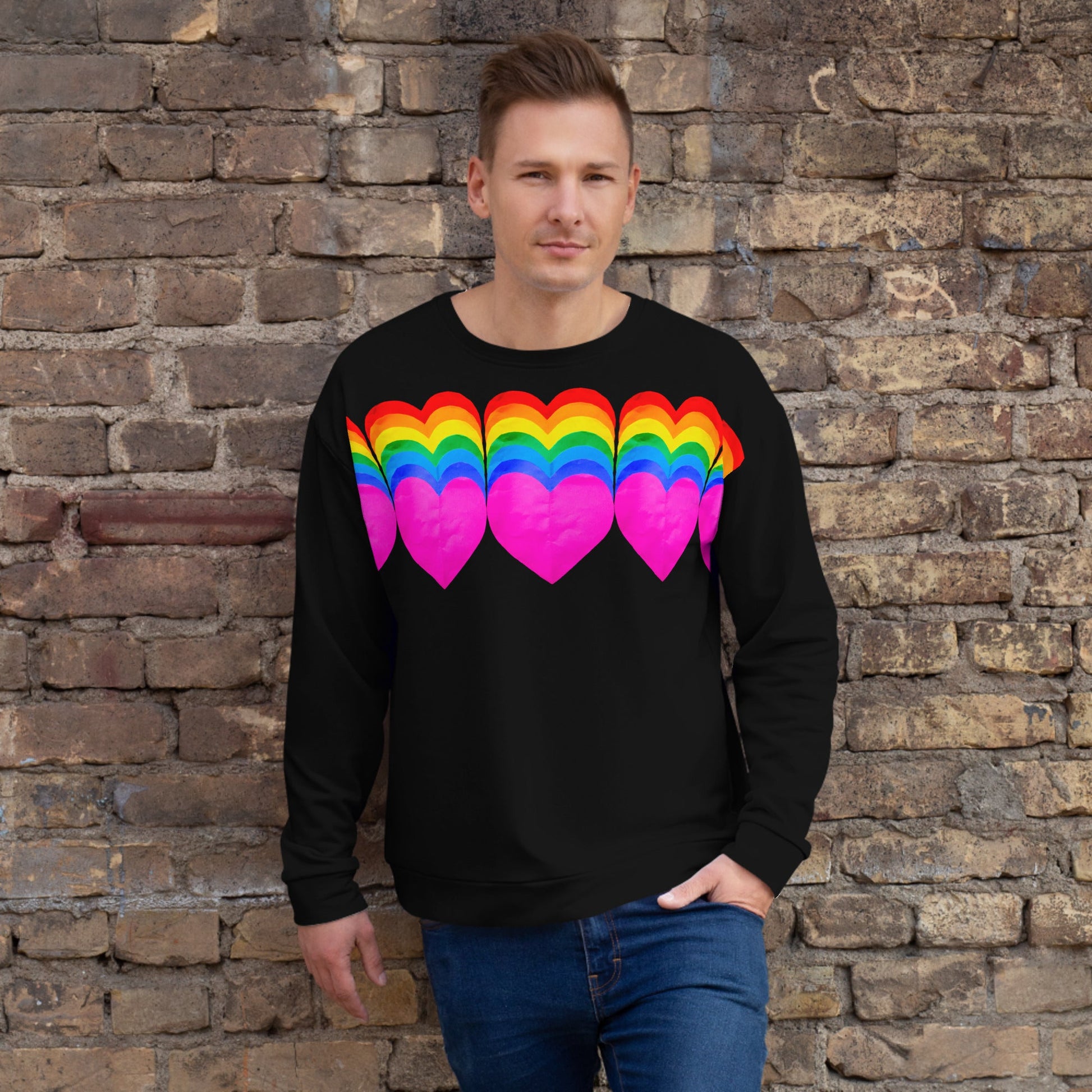 Rainbow Hearts ❤️ Unisex Fleece Sweatshirt - The Grateful Hearts