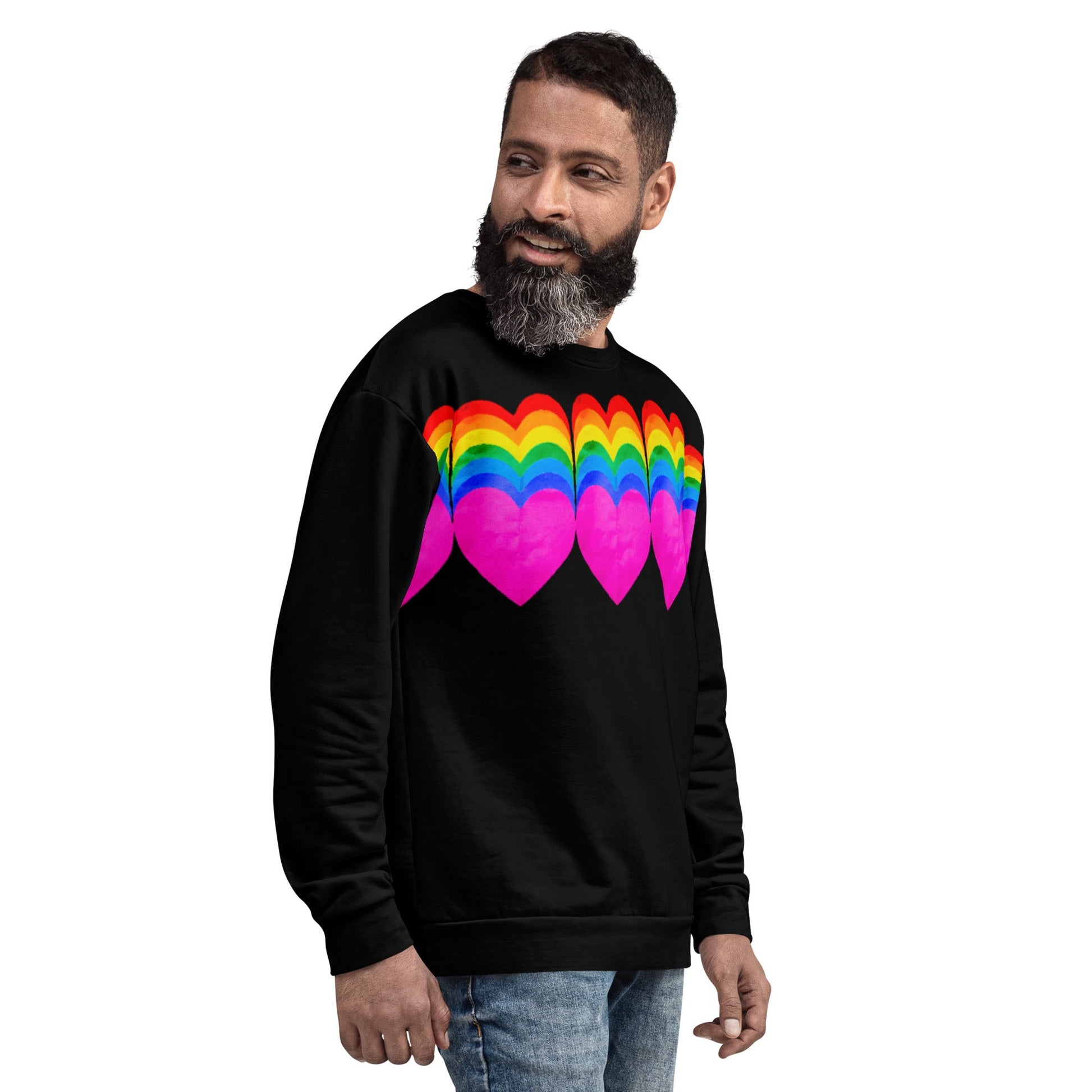 Rainbow Hearts ❤️ Unisex Fleece Sweatshirt - The Grateful Hearts