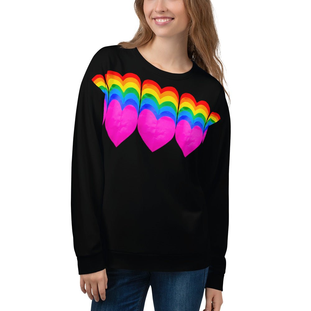 Rainbow Hearts ❤️ Unisex Fleece Sweatshirt - The Grateful Hearts