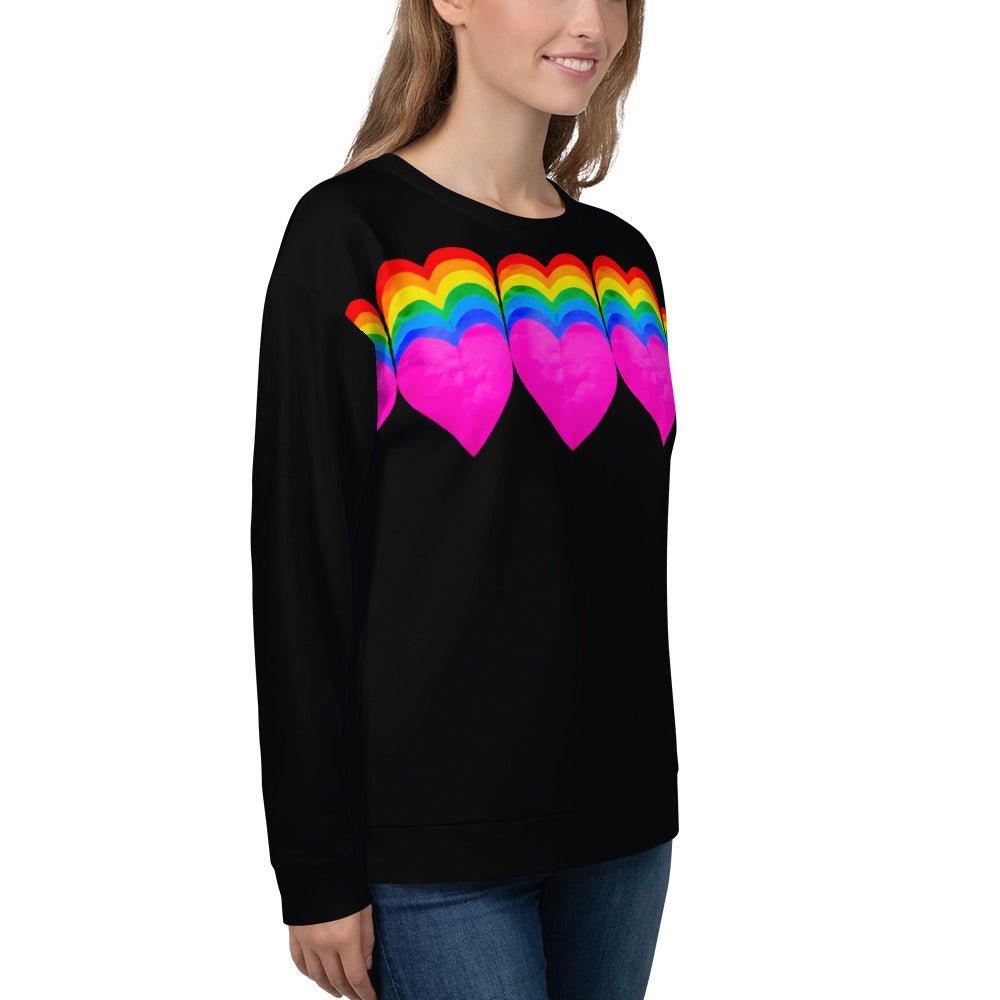 Rainbow Hearts ❤️ Unisex Fleece Sweatshirt - The Grateful Hearts