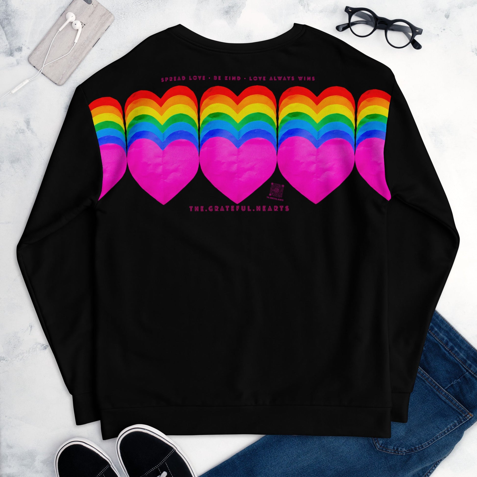 Rainbow Hearts ❤️ Unisex Fleece Sweatshirt - The Grateful Hearts