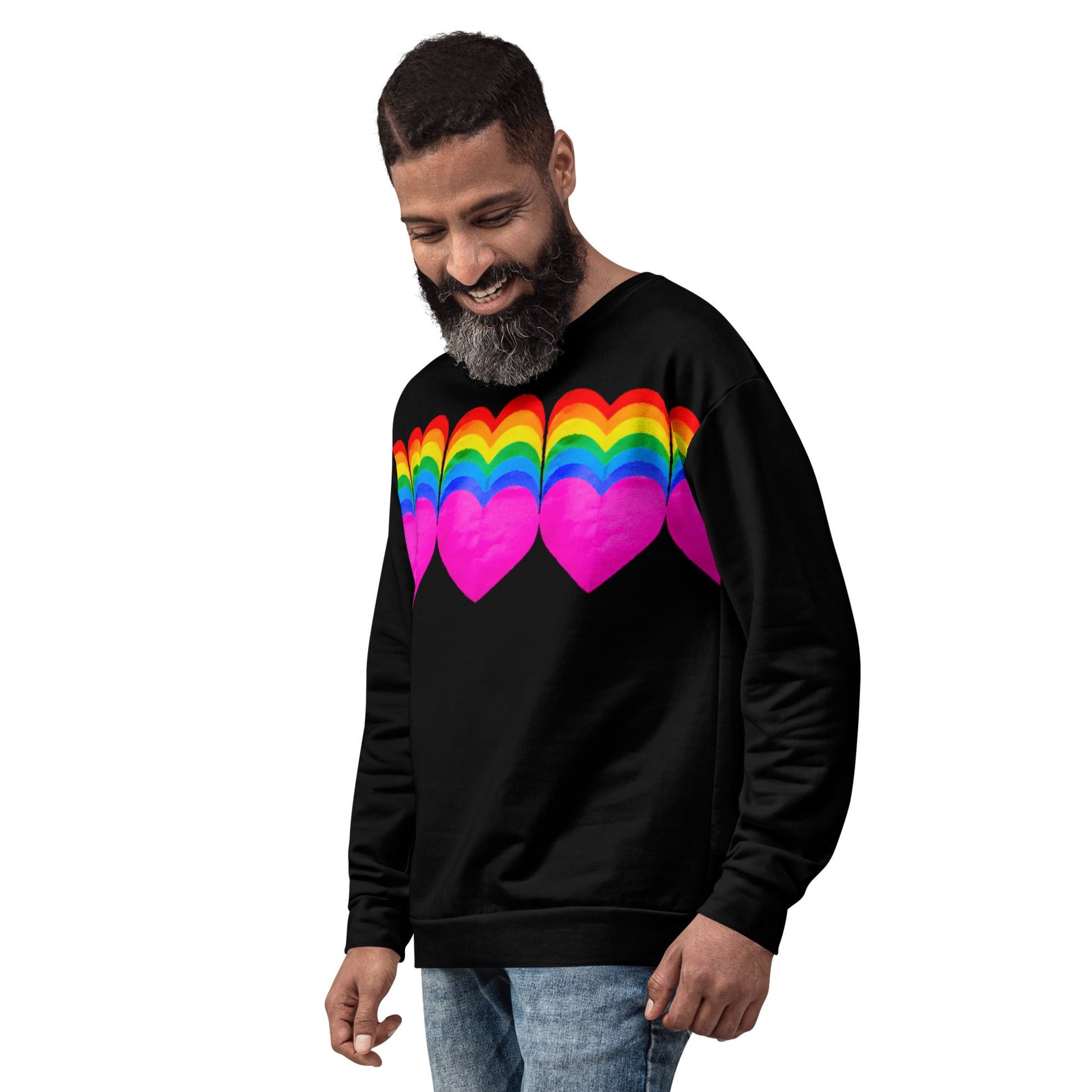 Rainbow Hearts ❤️ Unisex Fleece Sweatshirt - The Grateful Hearts