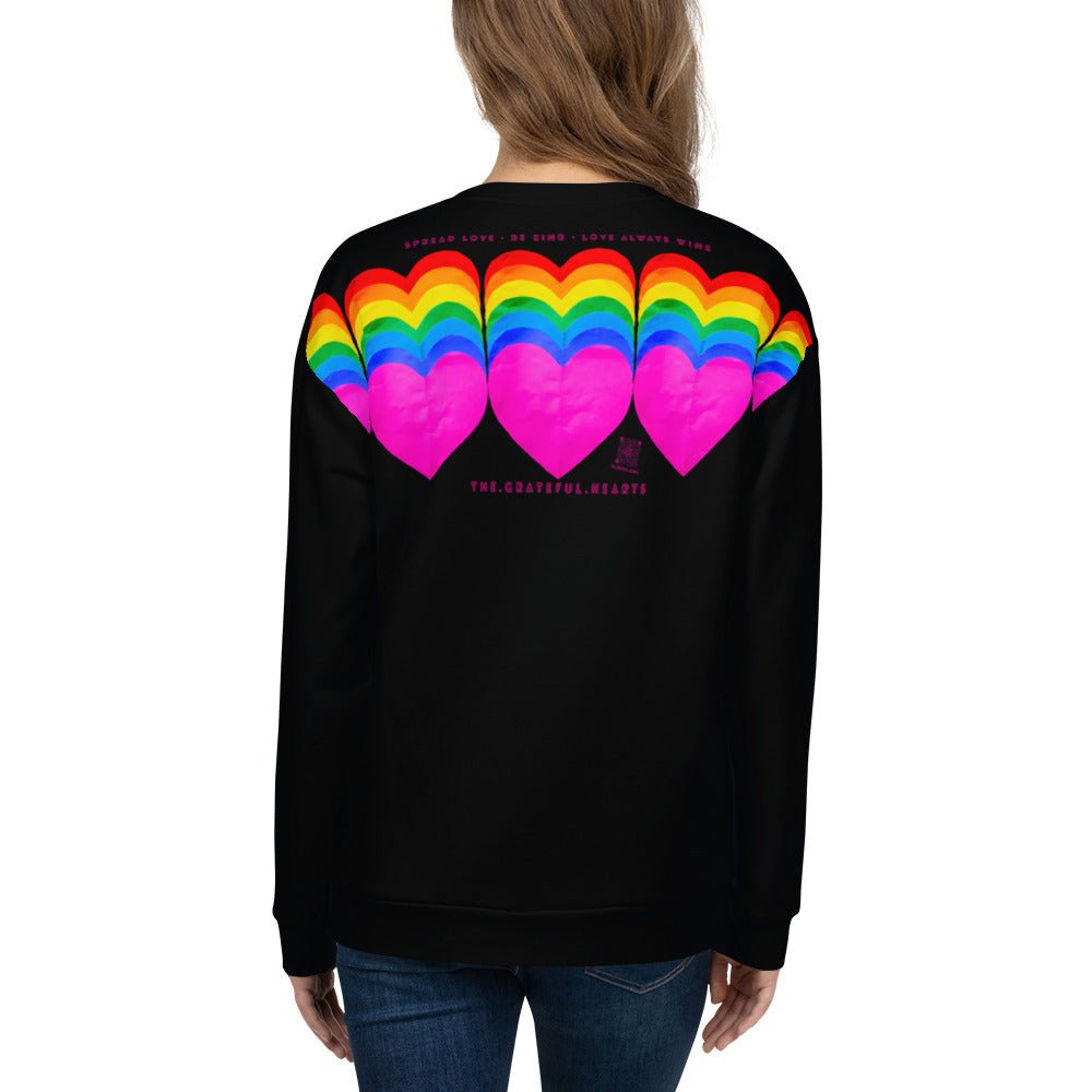 Rainbow Hearts ❤️ Unisex Fleece Sweatshirt - The Grateful Hearts