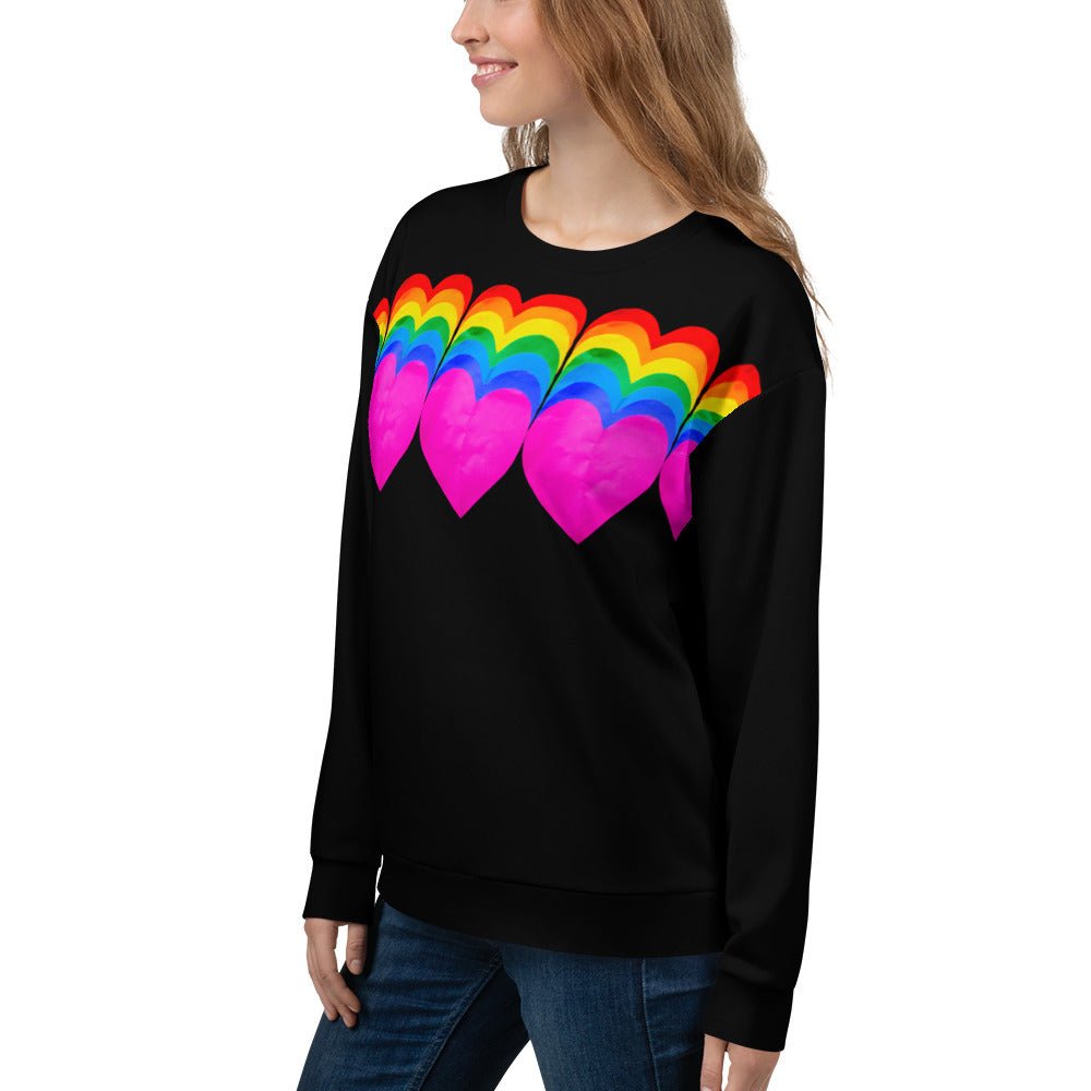 Rainbow Hearts ❤️ Unisex Fleece Sweatshirt - The Grateful Hearts